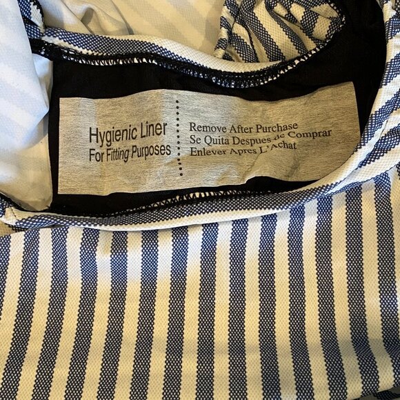 New Roatan Striped One-Piece Swim Dress Sz M Blue & White #96R - Picture 8 of 10